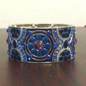 NIB Unique Handmade Blue & Silver Bracelet